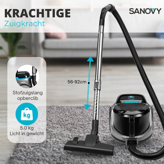 Sanovy PowerClean-8900 Leistungsstarker beutelloser Staubsauger - 2.5L - Cyclone Technology Staubsauger