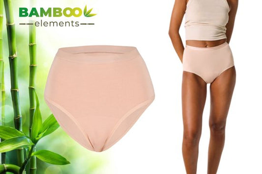 Bamboo Elements - L - Menstruationsunterwäsche - High Waist Brief - Nackt - Periodenunterwäsche - Menstruationsslip - Menstruationsunterhose - Unterwäsche Damen Slip