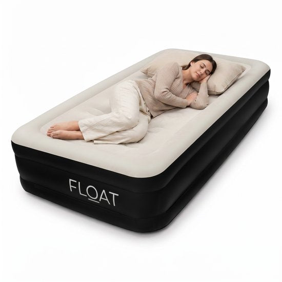 FLOAT – Einzel-Luftmatratze mit integrierter elektrischer Pumpe – 191 x 99 x 38 cm – Selbstaufblasende Einzel-Luftmatratze – Gästebett Twin – NimbusRest