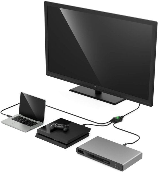 HDMI-Splitter – HDMI-Switch – 4K Ultra HD – 3 Eingänge – 1 Ausgang – HDMI-Splitter – High-Speed-3-Port – Splitter mit 3-in-1-Ausgang – geeignet für Fernseher, PC, Roku, Fire TV Stick, Xbox, PS5, PS4, Blu-ray, Projektor, HD-Monitor