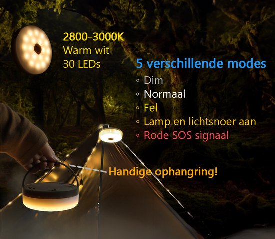 Tech Essentials Solar Camping Light String - 100LEDs - 10M - Warm-Weiß-Licht - Zelt Licht - USB aufladbar - Mit Fernbedienung - Einziehbar - Camping Licht - Solar Pendelleuchte - Notfall