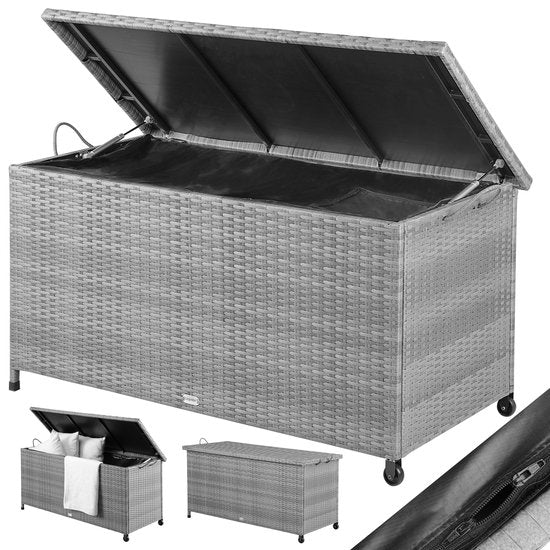 Casaria Aufbewahrungsbox - Wetterfest 122x56x61cm 420L - Grau