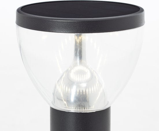 BRILLIANT LED-Außenstehleuchte, Solar, 92 cm, 430 lm, 3000 K, Edelstahl, schwarz