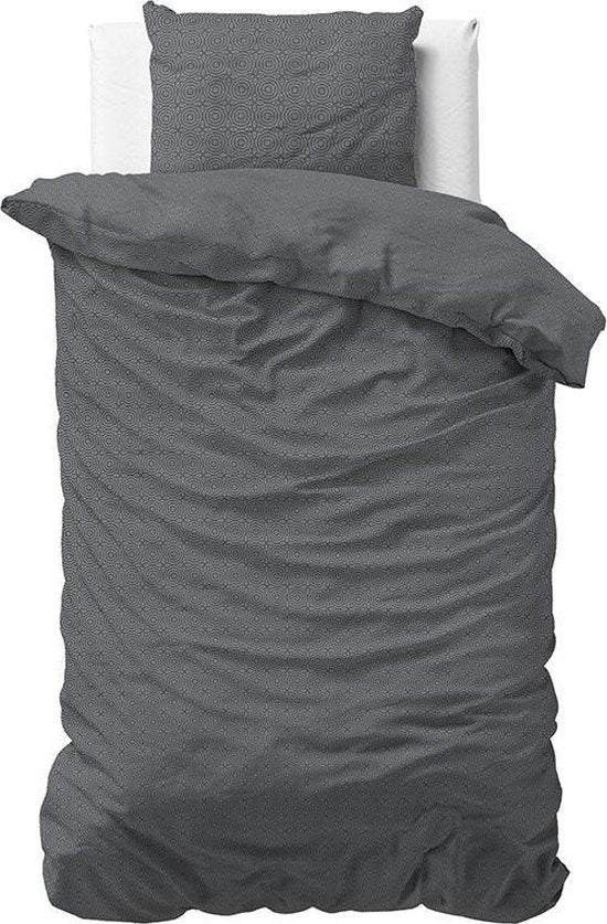 Sleeptime Flannel Jason - Bettbezug - Einzel - 140x200/220 + 1 Kopfkissenbezug 60x70 - Anthrazit