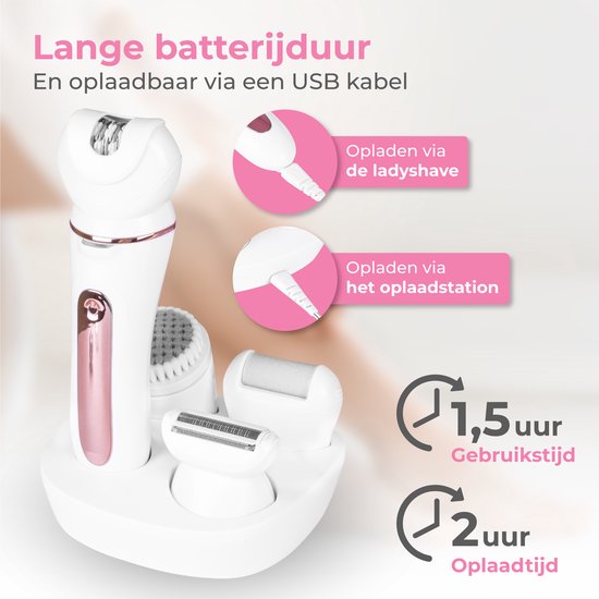 Nuvance - Epilierer Damen - Epilierer Gesicht - 5 Aufsätze - Epilierer - Gesicht Reiniger - Gesicht Epilierer weiblich - Epilierer - Usb wiederaufladbar