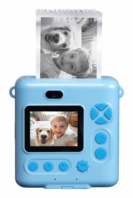 Denver Kinderkamera Full HD mit Drucker - Selfie-Kamera - 20MP - Blau