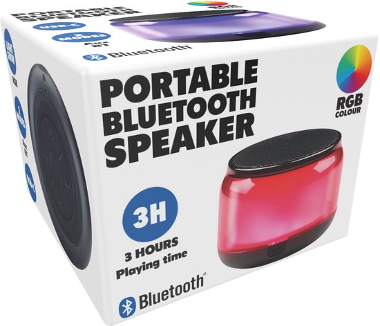 Tragbarer Bluetooth-Lautsprecher - Musikbox mit RGB-Beleuchtung - Partybox mit 3 Stunden Spielzeit - Kabelloser Lautsprecher mit USB-C