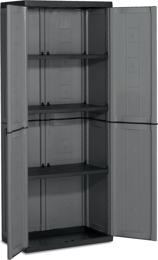 Jolly Hochschrank - 3 Fachböden - 68x39x166 cm - dunkelgrau/schwarz