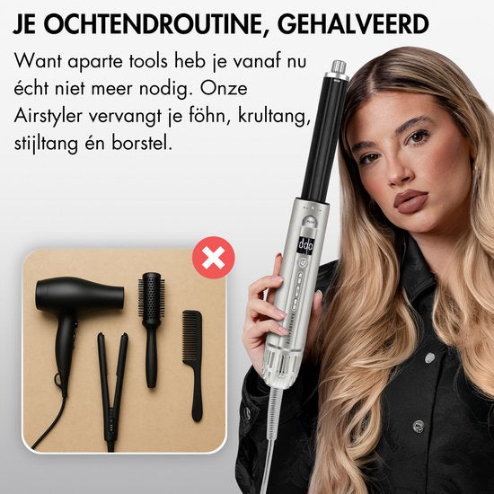 Sansbeauté® 8-in-1 Airstyler mit Diffusor - Multistyler - Rotierender Haartrockner - Haarstyler - Haartrockner - Wärmebürste - Lockenbürste - Lockenstab - Stylingbürste - Coldshot