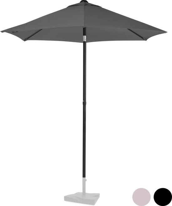 VONROC Premium Sonnenschirm Torbole - Ø200cm - Strapazierfähiger Stockschirm - UV-beständiges Tuch - Grau - inkl. Schutzhülle
