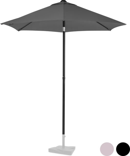 VONROC Premium Sonnenschirm Torbole - Ø200cm - Strapazierfähiger Stockschirm - UV-beständiges Tuch - Grau - inkl. Schutzhülle