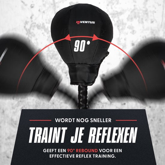 Inventus Extreme Reflex Boxing Pole V2 - Cobra Boxing Ball - Boxing Machine - Boxen und Training - Stehend / Erwachsene - Verstellbar von 150 bis 200 cm