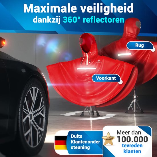 Nextcover Regenponcho Fahrrad für Damen und Herren | Regencape mit AquaShield 2.0 Technologie, wind- und wasserdicht | Ideal zum Radfahren, Wandern und Angeln | Fahrradponcho Erwachsene Unisex Fit | Poncho