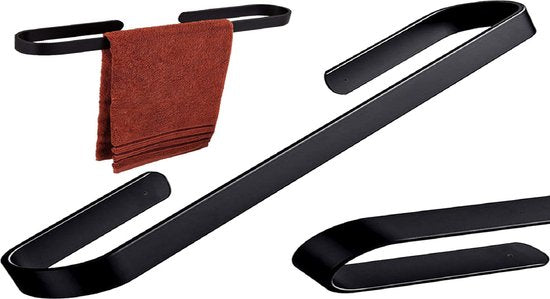 Selbstklebende Handtuchhalter - Edelstahl - 40 cm - Schwarz