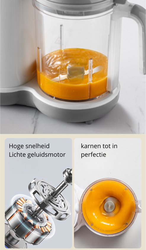 Livista® - Babymixer und Dampfgarer - Großes Fassungsvermögen - Babynahrungsmaschine - Dämpfen, Mixen und Erhitzen - für gesunde Babynahrung