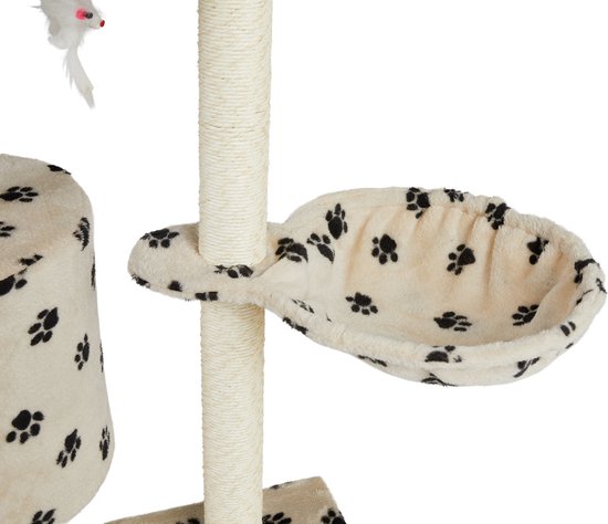 Lifa Living Kratzbaum - Kratzbaum - Katzenpfosten - 42x60x138,5 cm - creme/schwarz