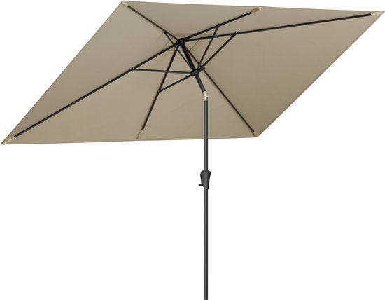 LifeGoods Sonnenschirm - Garten - 200x300cm - 30° neigbar - Wasserdicht - UPF50+ - Taupe