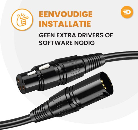 Drivv. Premium XLR Kabel - Mikrofonkabel - Stecker zu Buchse 3 pin - 3 Meter