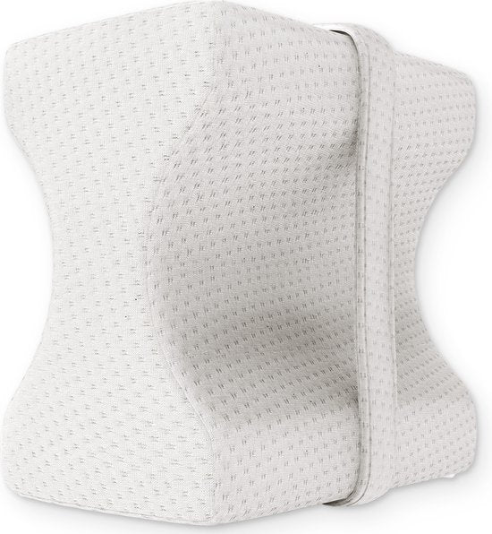 Loti Kniekissen fürs Bett - Orthopädisches Kniekissen mit Gurt - Ergonomisches Beinkissen - Haltungskorrektur - Seitenschläferkissen - Memory Foam - Seitenschläfer - Beinkissen - Sandschläfer