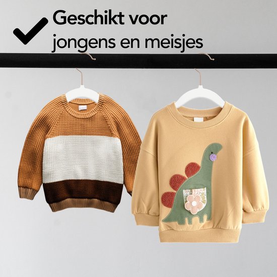 Brixy 50 Baby Kleiderbügel - Weiß - Kinderkleiderbügel - Kleiderbügel aus Samt - Hosenbügel