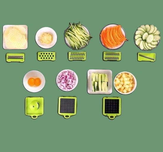 Mandoline - 16-teiliger Gemüseschneider - mit Auffangschale - Hobel - für Gemüse und Obst