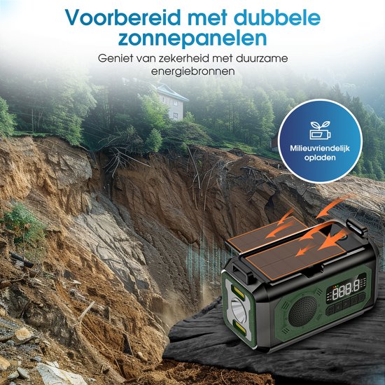 Novalance Emergency Radio - Solar Rewindable 12,000mAh - MODELL 2025 - Solar-Powerbank - Survival Emergency Kit - Taschenlampe - Notfall-Kit - Notfall-Ration - Radio