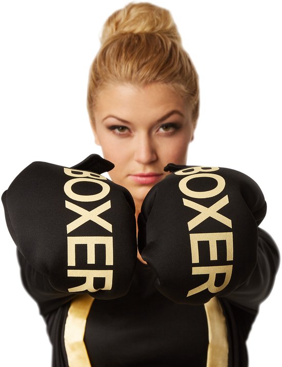 Dressforfun Faschingskostüm Boxer – Schwarz/Gold – Damen – Größe S