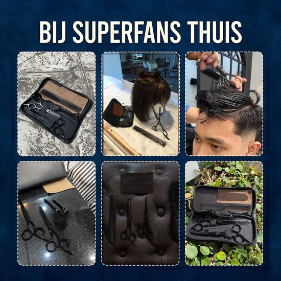 ProTrue 11 Stück Barbierset - Barbierschere rechtshändig - Ausdünnungsschere Barbier - Haarschere - Coupe Schere - Haarscheren Set