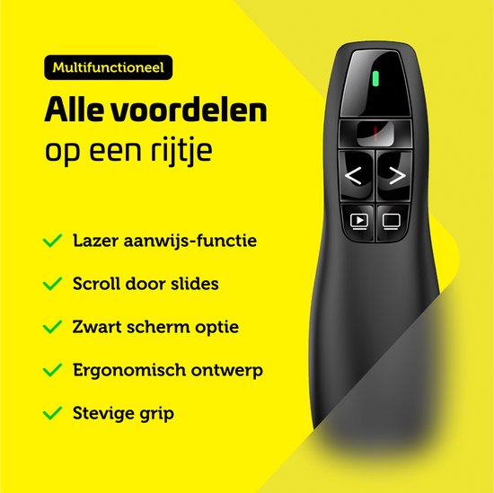 Garpex® Wireless Presenter - Präsentationsklicker - Wireless Presenter - Powerpoint-Fernbedienung - Laserpointer - Wireless