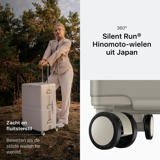 ONYX Hybrid Pro Check-in Koffer Large 100 Liter - Recyceltes Polycarbonat und reißverschlussloses Design - Reisekoffer mit TSA-Schloss und Spinner-Rädern - Leichter Trolley mit Laptopfach - Elfenbeinweiß