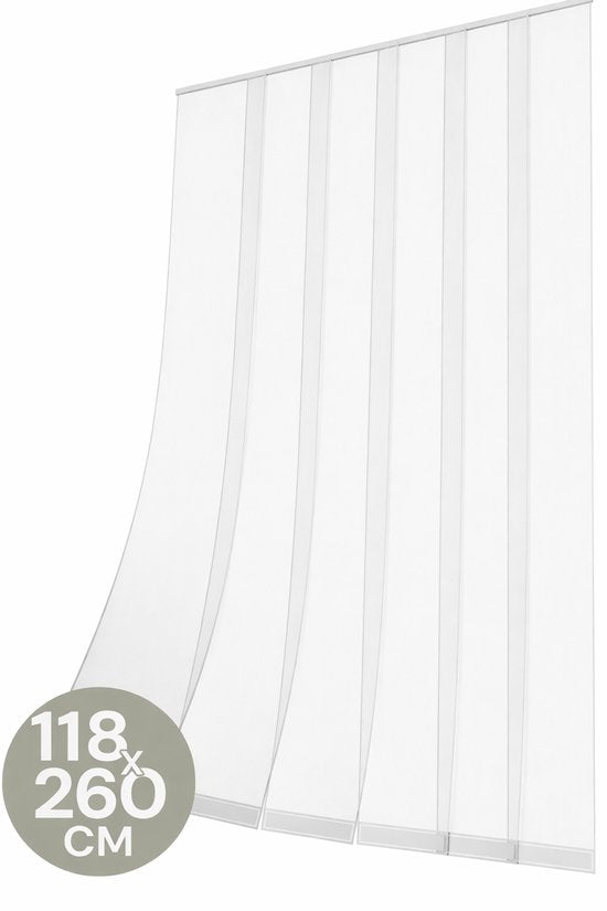 O'DADDY® Fliegengitter Lamellenvorhang - 118x260 cm - Türvorhang - Türtür - Verstellbares Design - Fiberglas - Türgitter Weiß