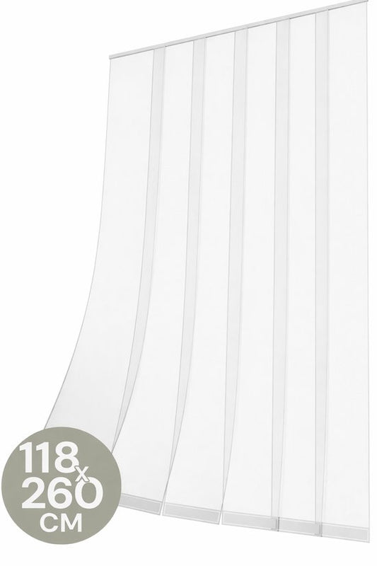 O'DADDY® Fliegengitter Lamellenvorhang - 118x260 cm - Türvorhang - Türtür - Verstellbares Design - Fiberglas - Türgitter Weiß