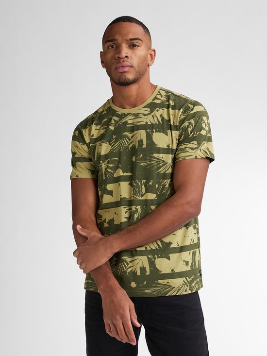 Petrol Industries – Herren-T-Shirt „Harbor“ mit Allover-Print – Grün – Größe XXXL