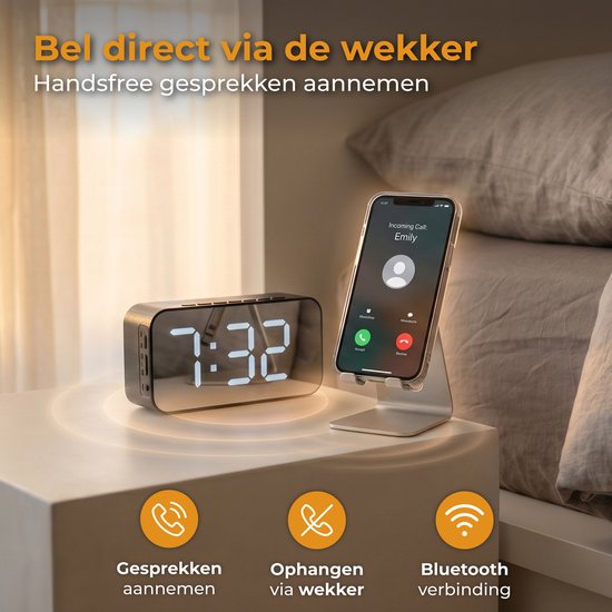 Nuvance Radiowecker – Digitaler Wecker für das Schlafzimmer – Radiowecker – 2 Weckzeiten – Dimmfunktion – Digitale Wecker – Radiowecker