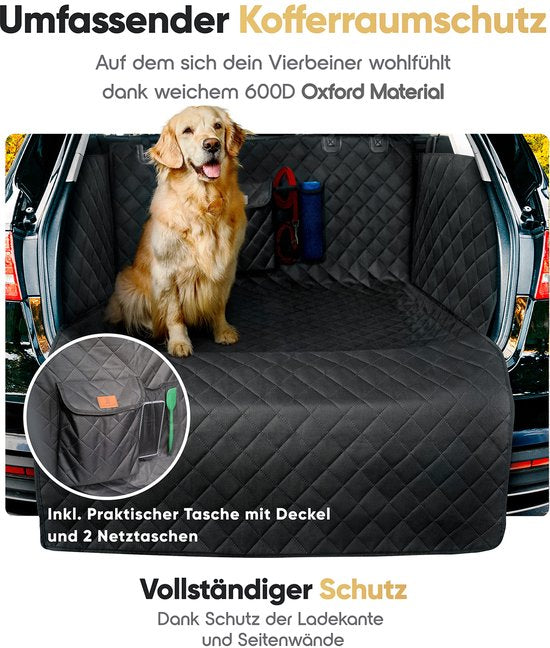 Auto-Kofferraumschutz Hund gepolstert mit Seiten- und Kofferraumschutz, Hundedecke, Kofferraum, wasserdicht und kratzfest, universelle Kofferraumschutzmatte für Hunde