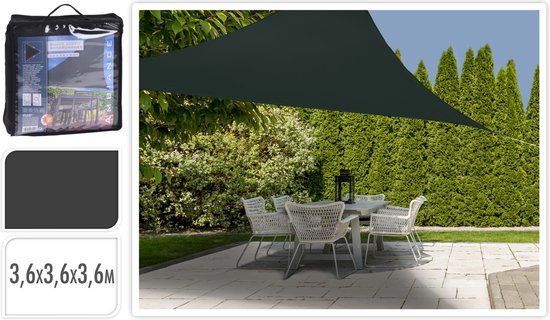 Pro Garden Schattentuch Dreieck Dunkelgrau - 3,6x3,6x3,6m