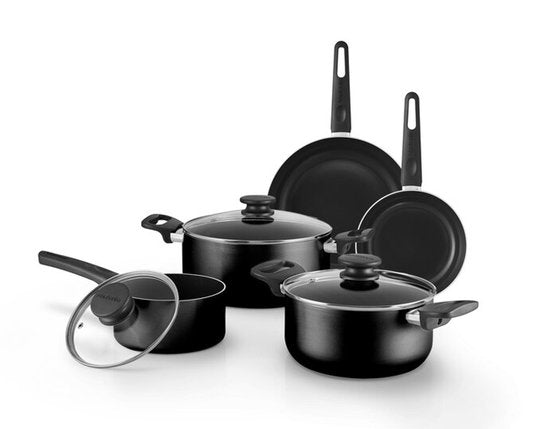 Brabantia Cooking Pleasure Set - 7-teilig - Induktion - Keramische Antihaftbeschichtung - 100% PFAS frei - Schwarz