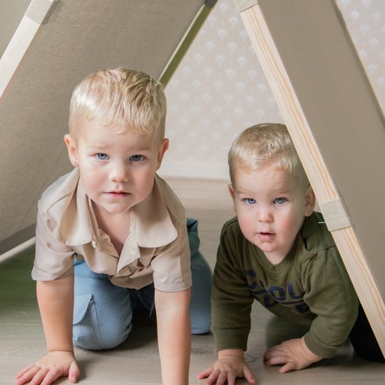 Sunny Como Spielzelt Creme- Wigwam Tipi-Zelt für Kinder - FSC Holzstangen - 123x106x107cm