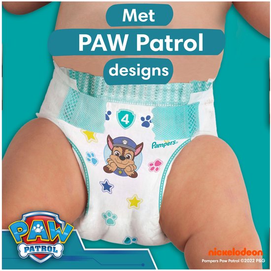 Pampers Baby-Dry Paw Patrol-Edition Größe 4, 222 Windeln, 9 kg–14 kg