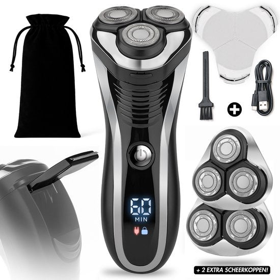 2-in-1-Rasierer für Männer mit Trimmer S1111 + 2 Extra-Scherköpfe - Sansbeauté® - Nass & Trocken - Präzisionstrimmer - Elektrisch - Elektrorasierer - Wasserdicht