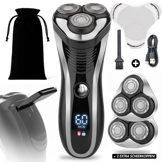 2-in-1-Rasierer für Männer mit Trimmer S1111 + 2 Extra-Scherköpfe - Sansbeauté® - Nass & Trocken - Präzisionstrimmer - Elektrisch - Elektrorasierer - Wasserdicht