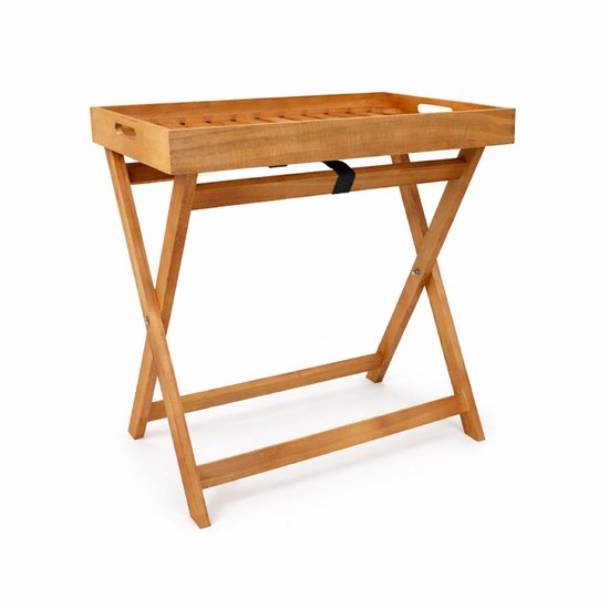 Ceruzo Beistelltisch Malibu - klappbar - Tablett - 50 cm - Paulownia Holz