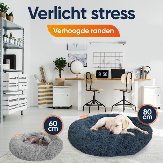 Happysnuts Donut Hundekorb 100cm - Braunes Hundebett - Hundebett - Waschbares Hundekissen