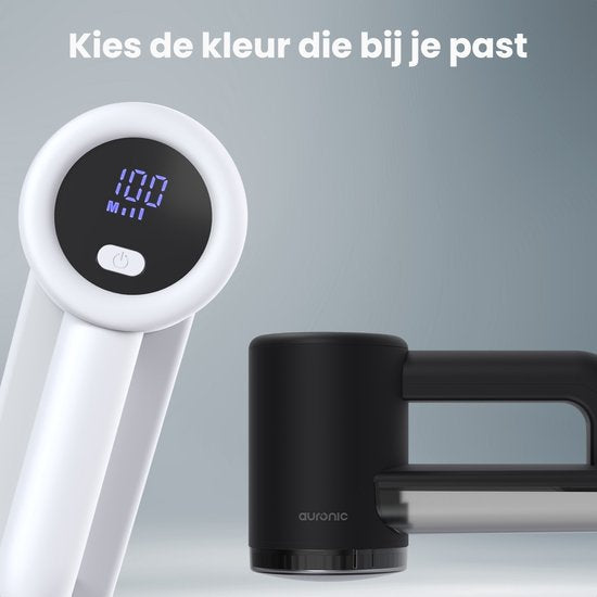 Auronic Electric Lint Remover Pro - Fusselentferner - Akkulaufzeit 120 Minuten - Wiederaufladbar - LED-Anzeige - Entlaubungsgerät - Weiß