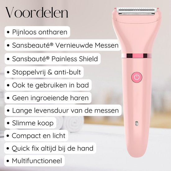 Ladyshave Gesichtsbehandlung - Achselhöhlen - Beine - Bikinizone - Rasierer Frau - Elektrischer Epilierer - Gesichtsenthaarung Damen - Trimmer Frau - Ladyshaves Bikini - USB Wiederaufladbar