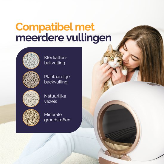 Quadruped Fresh 3 - Automatische Katzentoilette - Selbstreinigend - Gesteuert über App - 65L - inkl. Matte und 3 Rollen Sammelbeutel