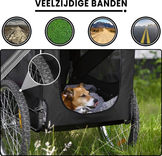 Outbee Hundefahrradanhänger - Hundefahrradanhänger faltbar - Hundeanhänger - 2-in-1 Hundefahrradanhänger - Hundebuggy - Max 35kg