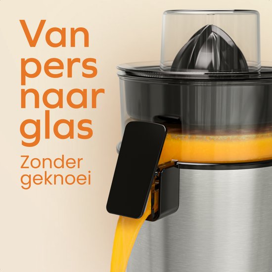 KitchenBrothers Zitruspresse - Manuell - Mit Ausguss - 0.5L - Edelstahl