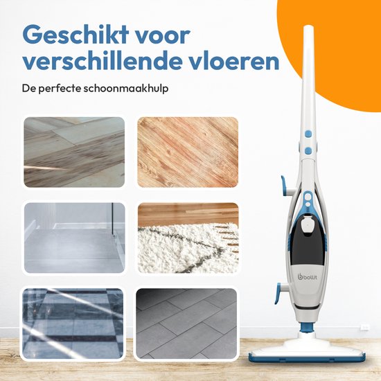 BOLLIT 16 in 1 Dampfreiniger 1500W - Händetrockner - Teppichreiniger - Fleckenreiniger - Dampfreiniger - Handdampfreiniger - Bodenreiniger - Dampfmopp - Dampfmopp - Boden-, Sofa-, Bad- und Teppichreinigung