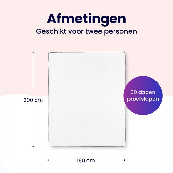 Soulsnooze Matratzentopper DuoComfort Premium – Memory Foam – Anti Allergie – 180 x 200 cm – Weiß